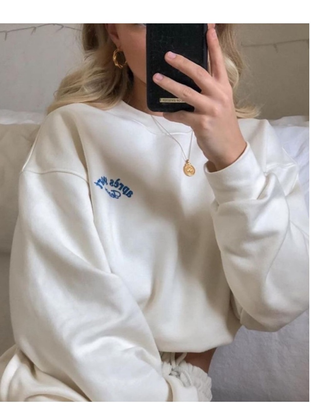 Tea You Après Sport Embroidered Sweatshirt Medium